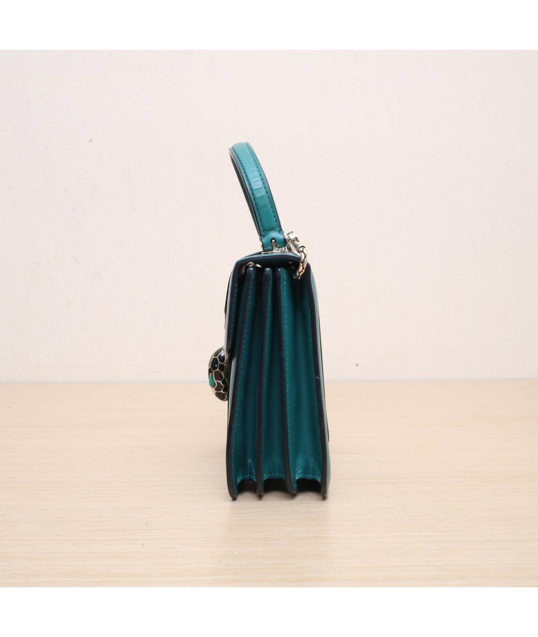BVLGARI Зеленая кожаная сумка через плечо, фото 5