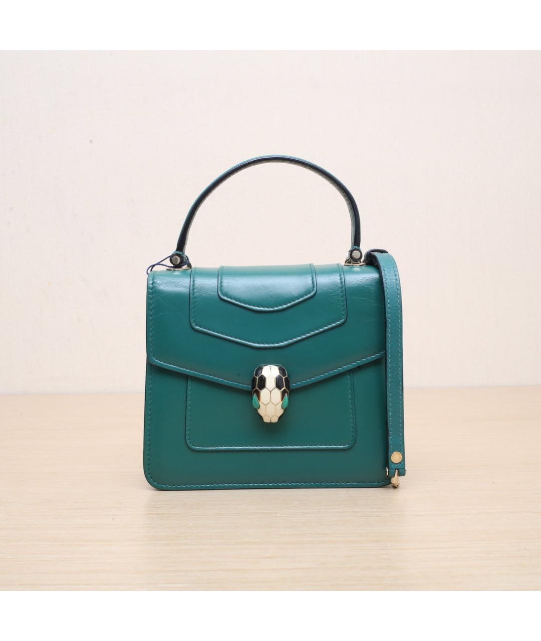 BVLGARI Зеленая кожаная сумка через плечо, фото 2