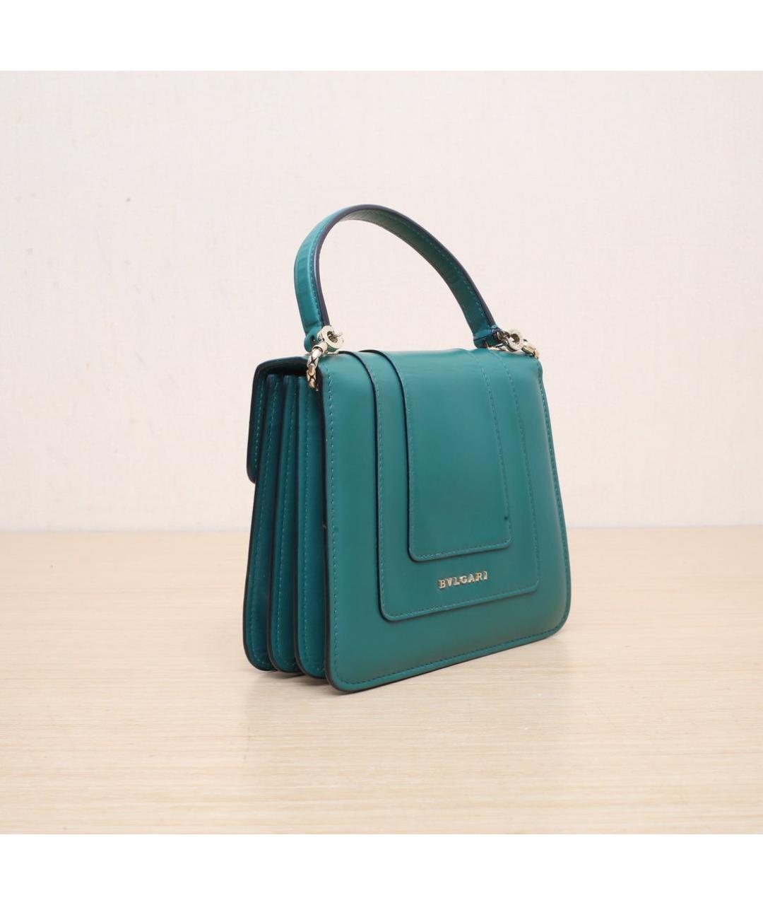 BVLGARI Зеленая кожаная сумка через плечо, фото 6