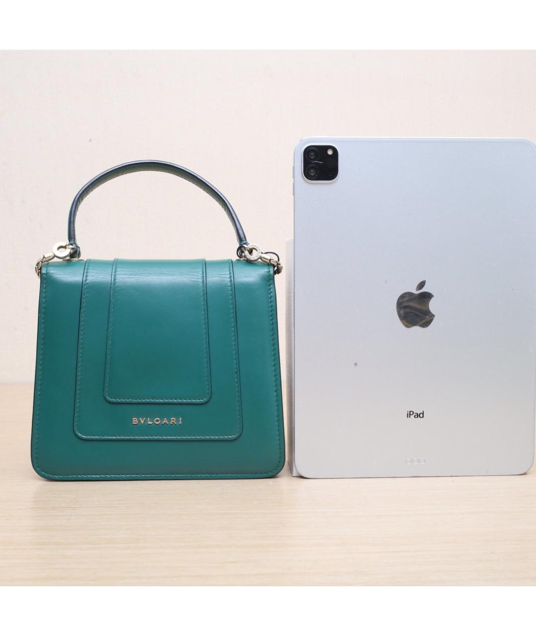 BVLGARI Зеленая кожаная сумка через плечо, фото 7
