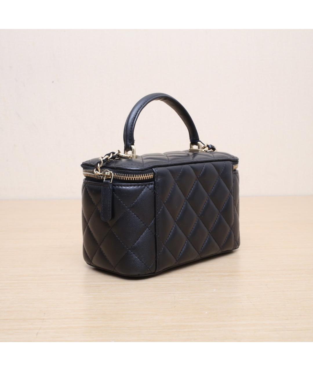 CHANEL Черная кожаная сумка через плечо, фото 6