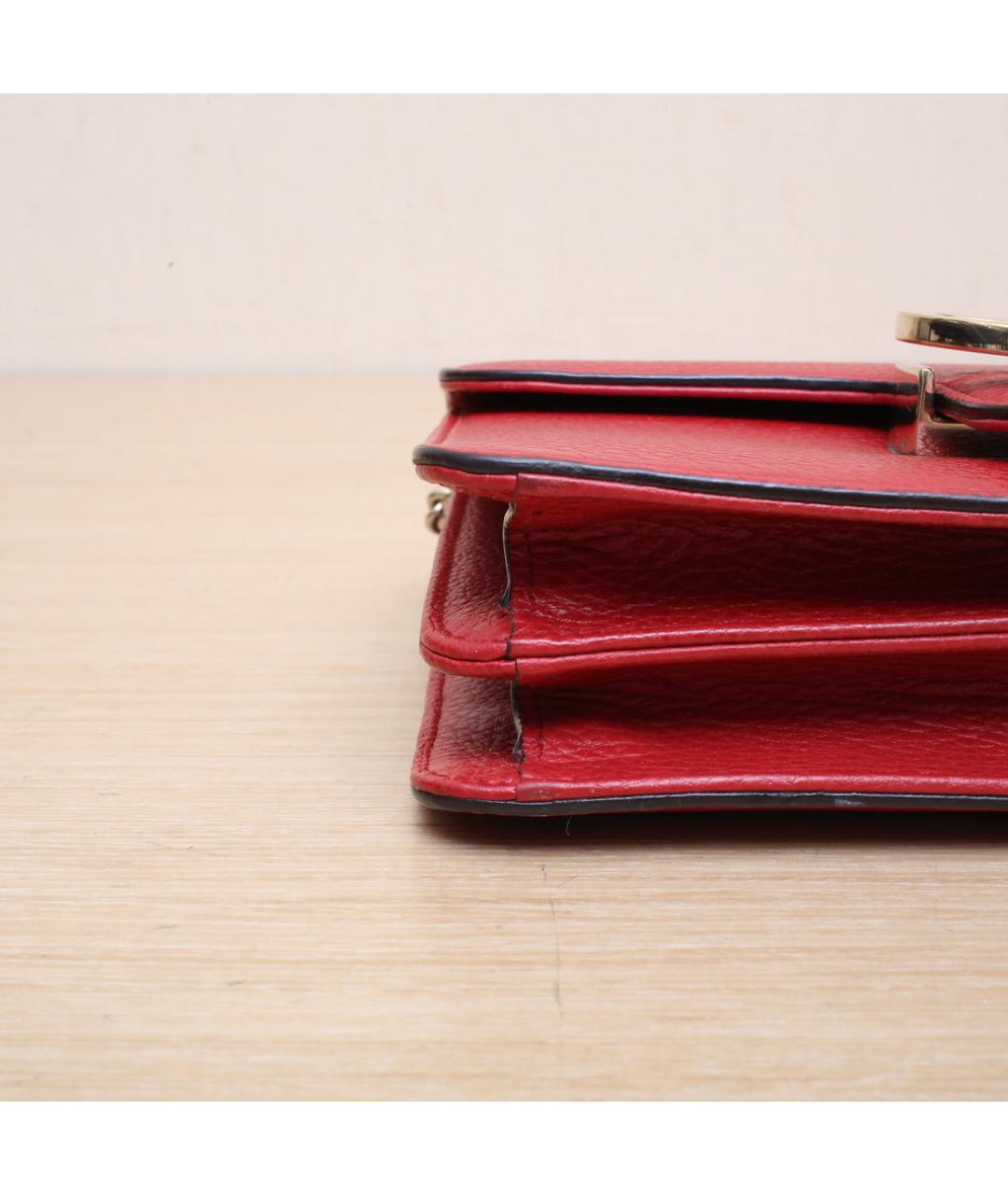 GUCCI Красная кожаная сумка через плечо, фото 9