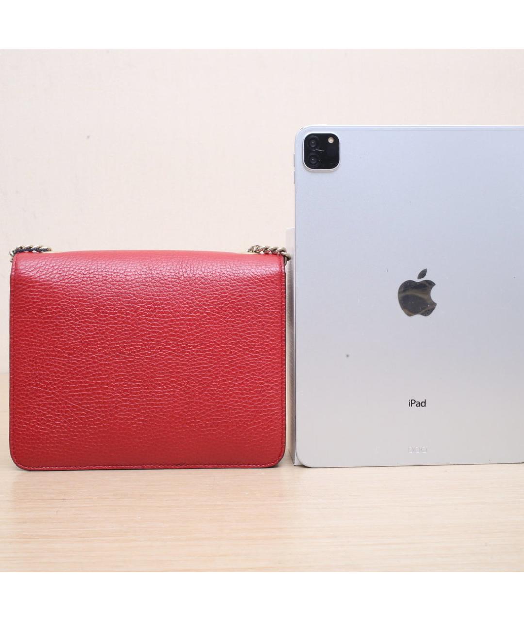 GUCCI Красная кожаная сумка через плечо, фото 7