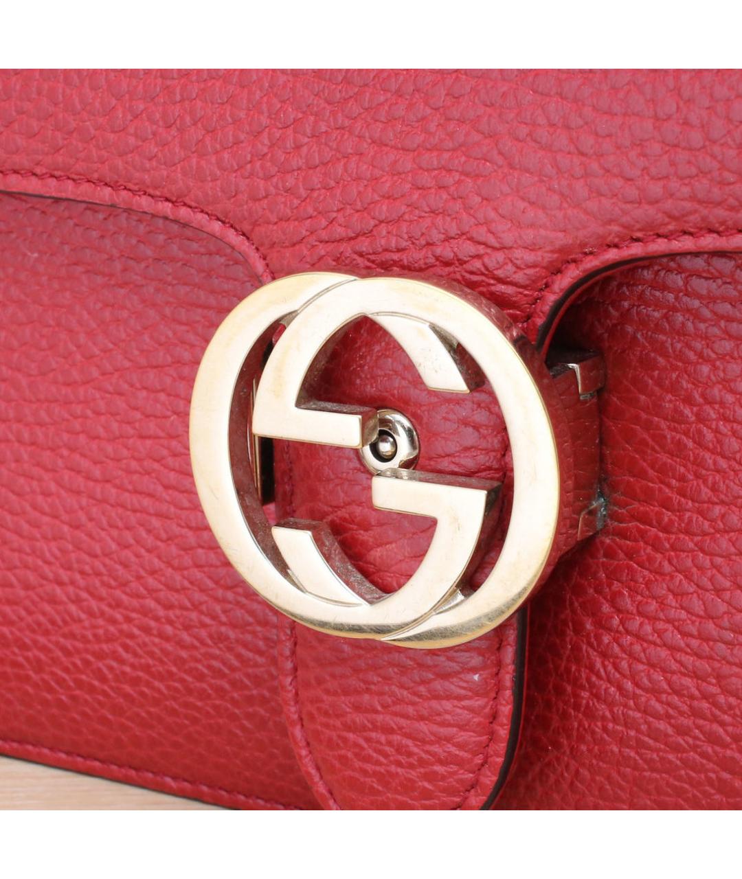 GUCCI Красная кожаная сумка через плечо, фото 8