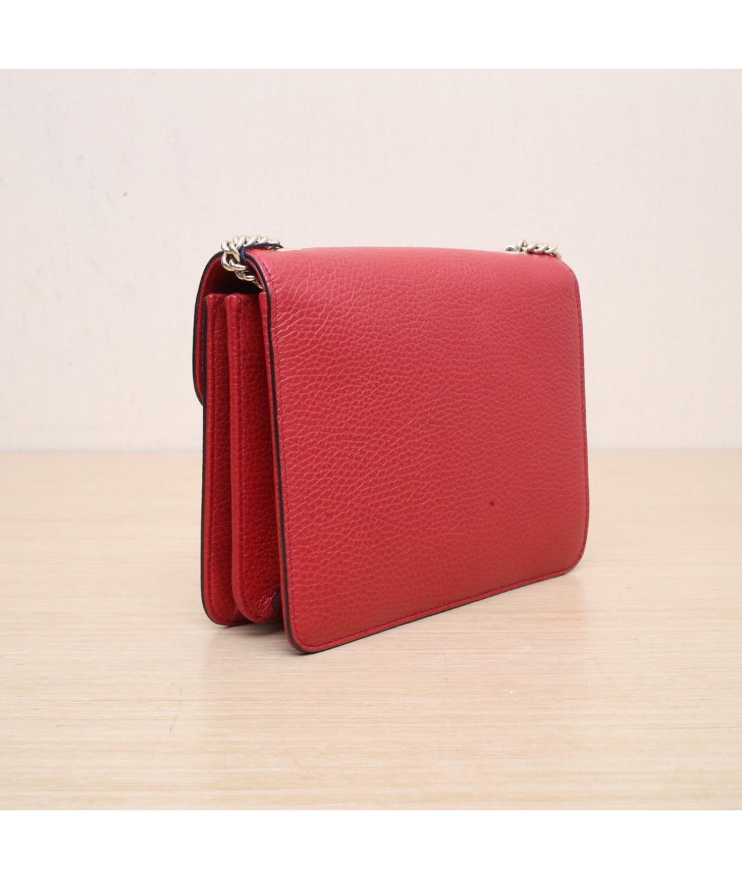 GUCCI Красная кожаная сумка через плечо, фото 6