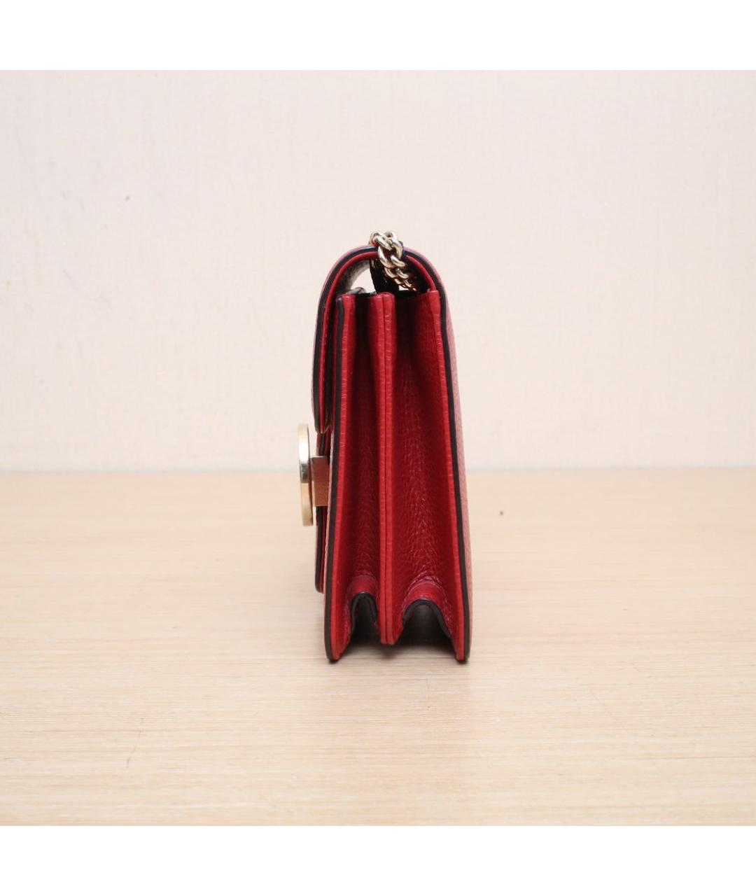 GUCCI Красная кожаная сумка через плечо, фото 5