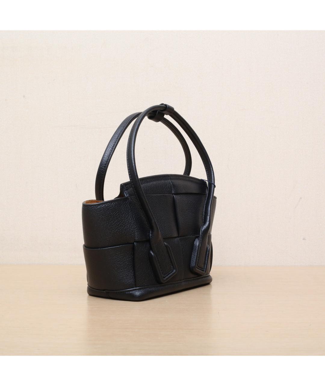 BOTTEGA VENETA Черная кожаная сумка через плечо, фото 6