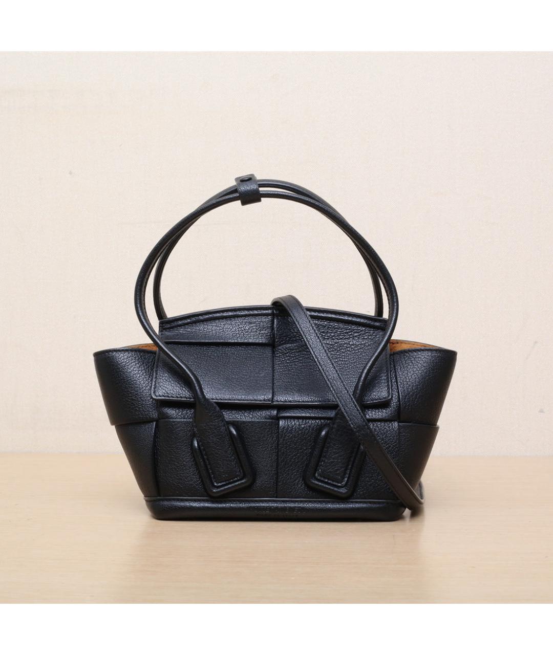 BOTTEGA VENETA Черная кожаная сумка через плечо, фото 3