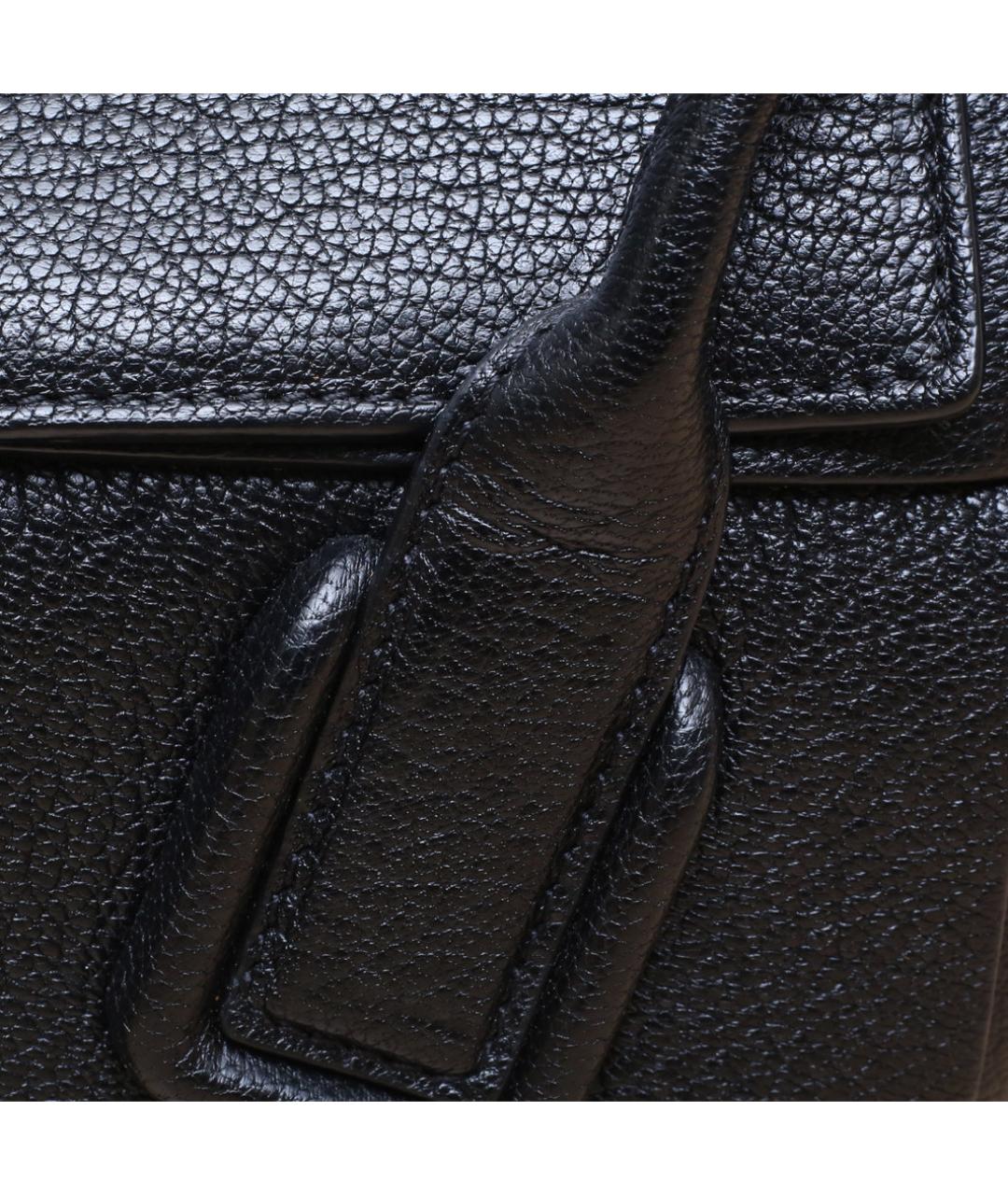 BOTTEGA VENETA Черная кожаная сумка через плечо, фото 8