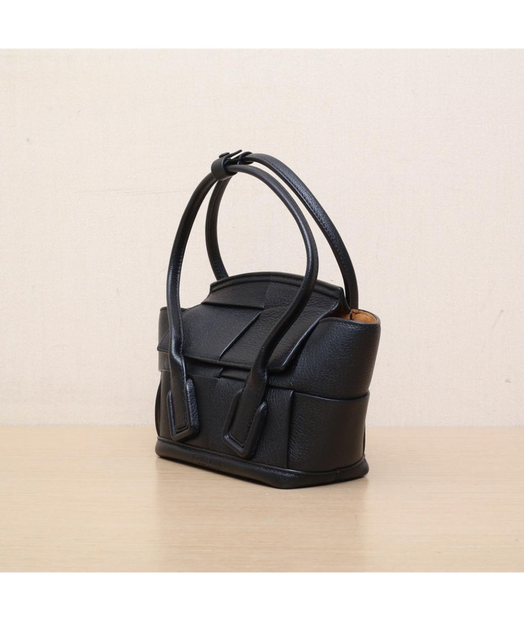 BOTTEGA VENETA Черная кожаная сумка через плечо, фото 4