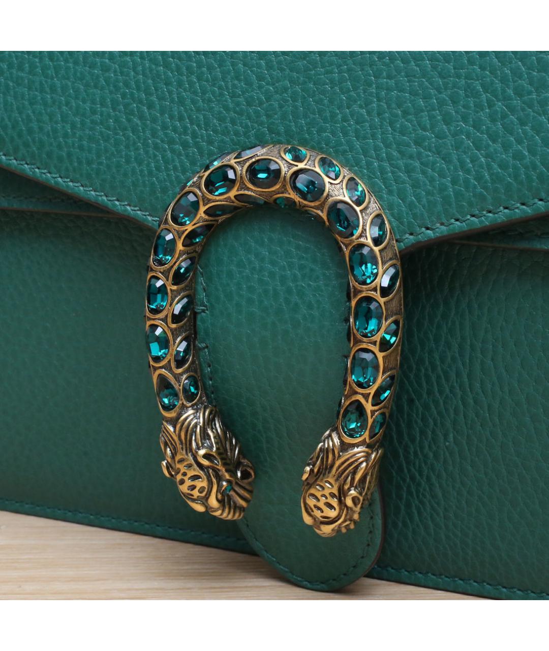 GUCCI Зеленая кожаная сумка через плечо, фото 8