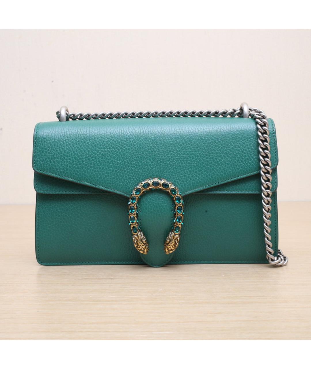 GUCCI Зеленая кожаная сумка через плечо, фото 3