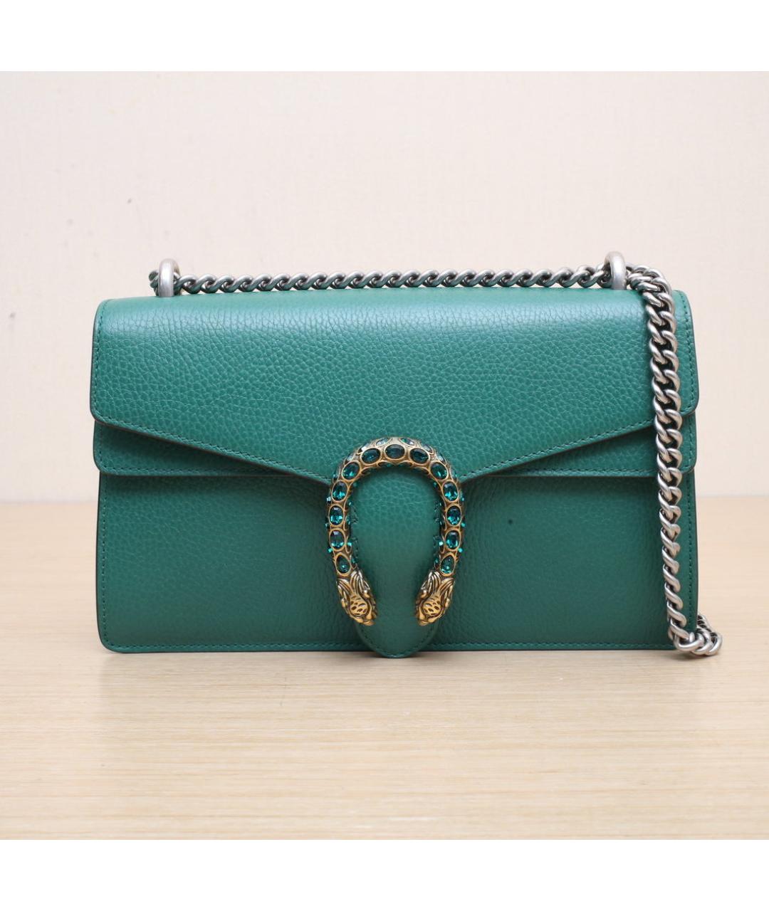 GUCCI Зеленая кожаная сумка через плечо, фото 2