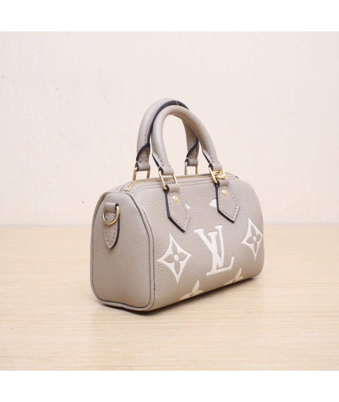 LOUIS VUITTON Серая кожаная сумка через плечо, фото 6