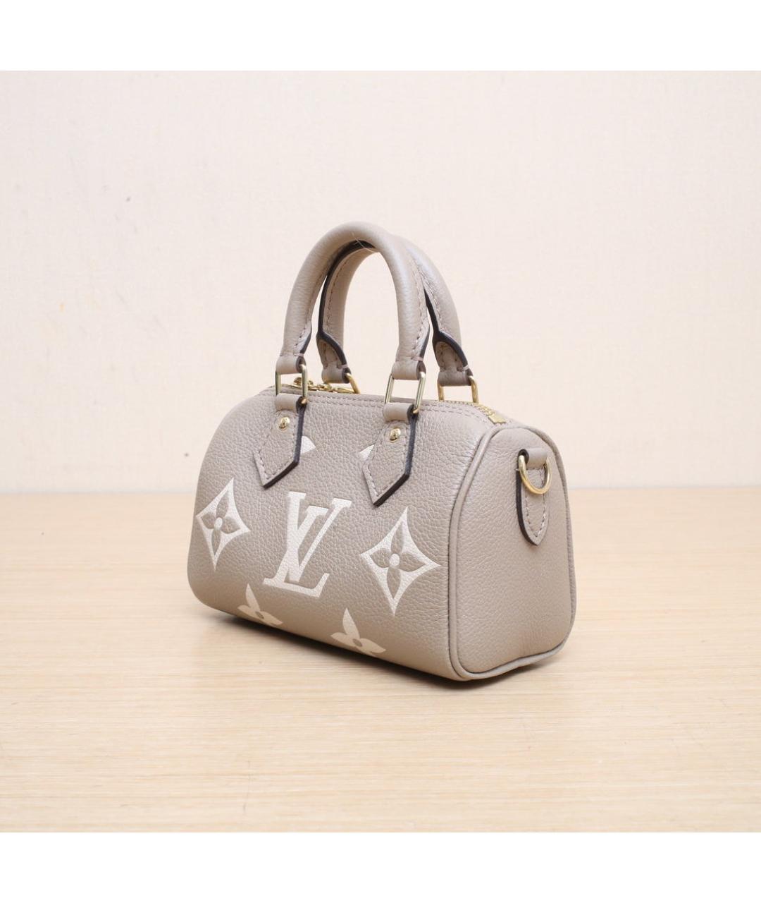 LOUIS VUITTON Серая кожаная сумка через плечо, фото 4