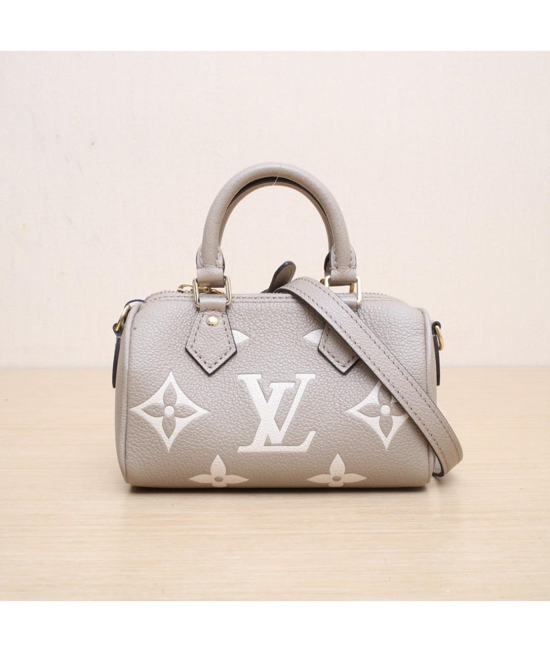 LOUIS VUITTON Серая кожаная сумка через плечо, фото 3