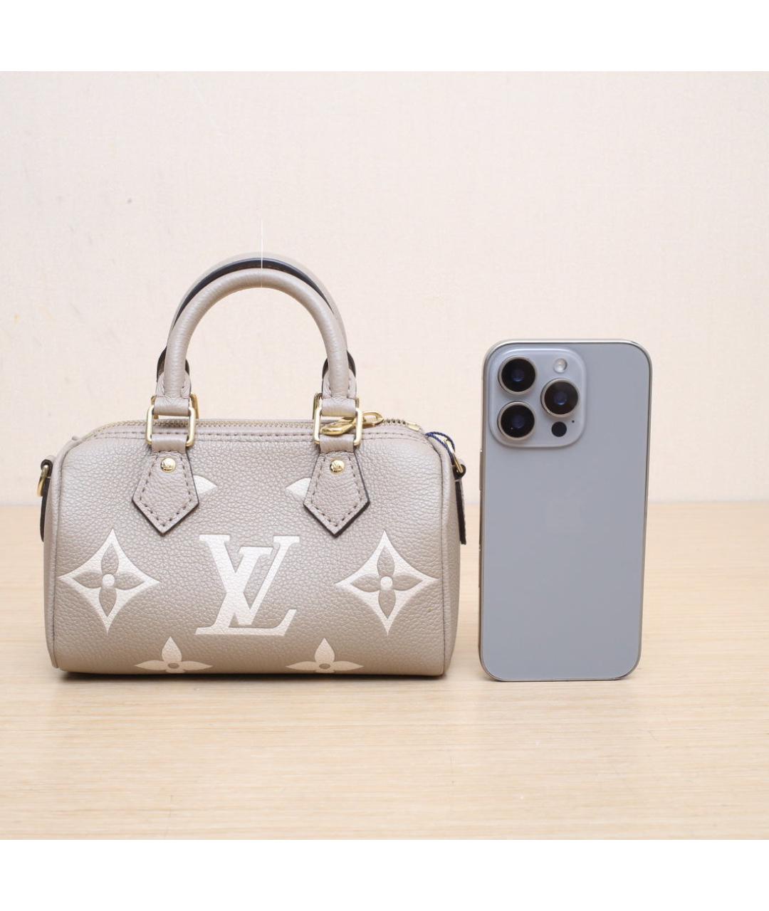 LOUIS VUITTON Серая кожаная сумка через плечо, фото 7