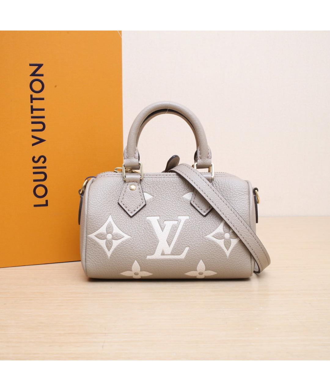 LOUIS VUITTON Серая кожаная сумка через плечо, фото 2