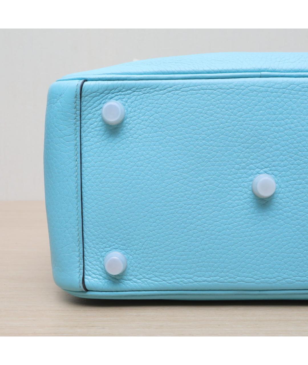 HERMES Голубая кожаная сумка через плечо, фото 9