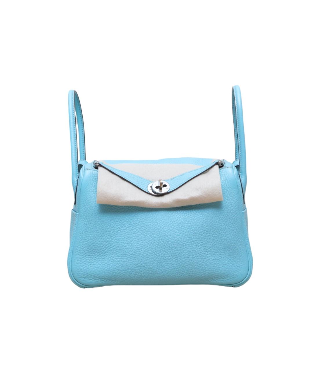 HERMES Голубая кожаная сумка через плечо, фото 1