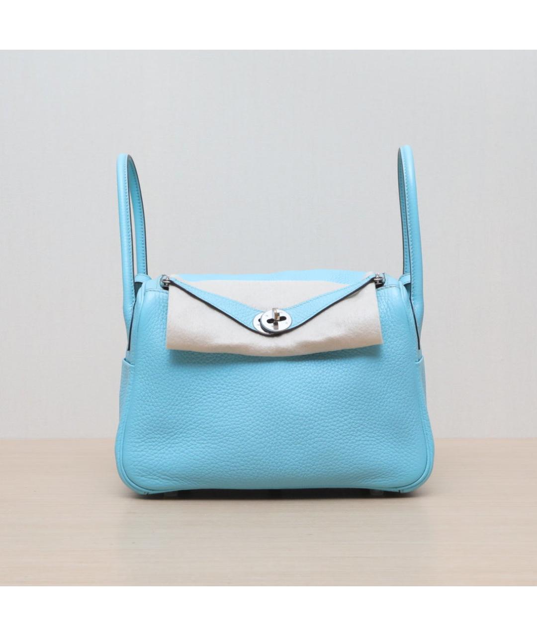 HERMES Голубая кожаная сумка через плечо, фото 3