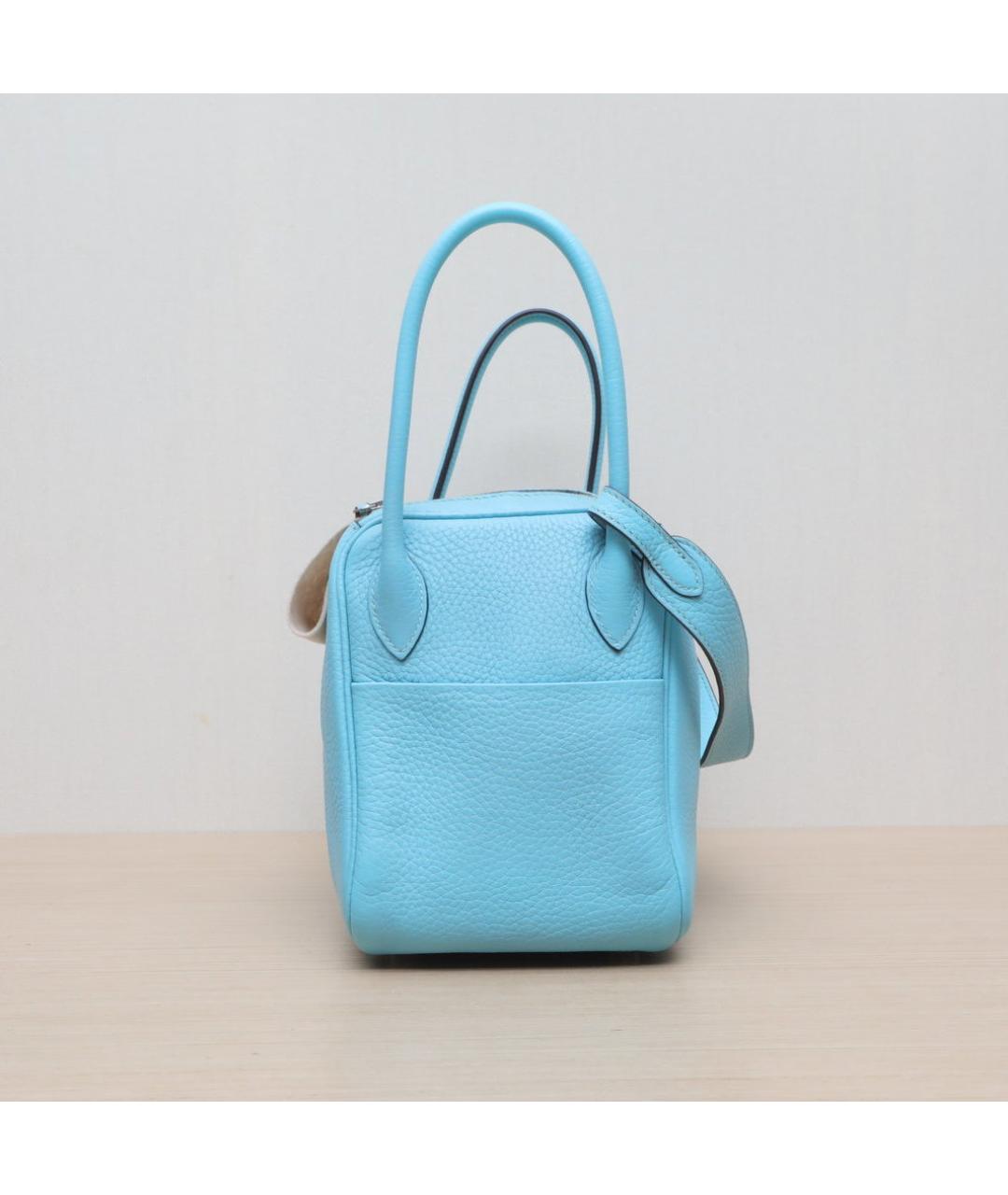 HERMES Голубая кожаная сумка через плечо, фото 5