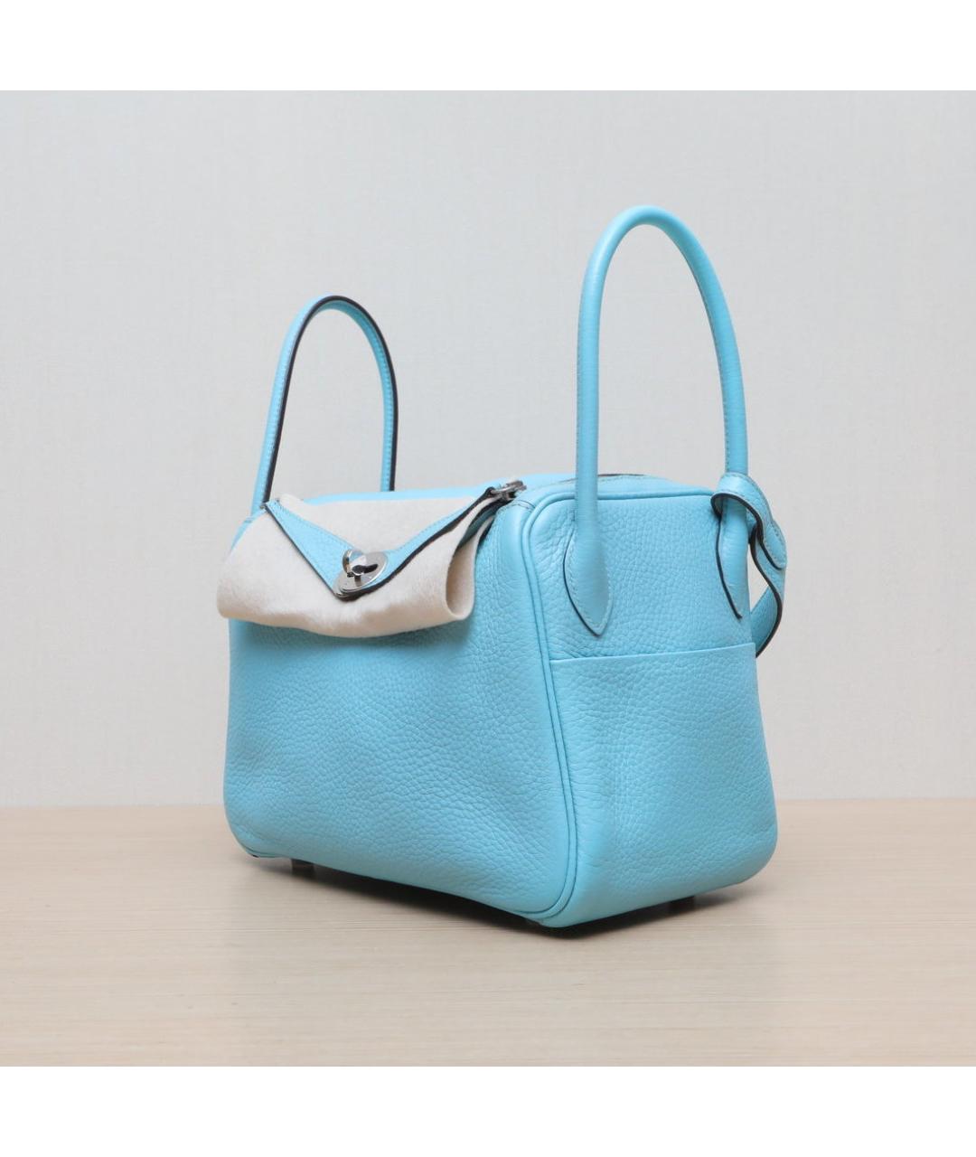 HERMES Голубая кожаная сумка через плечо, фото 4