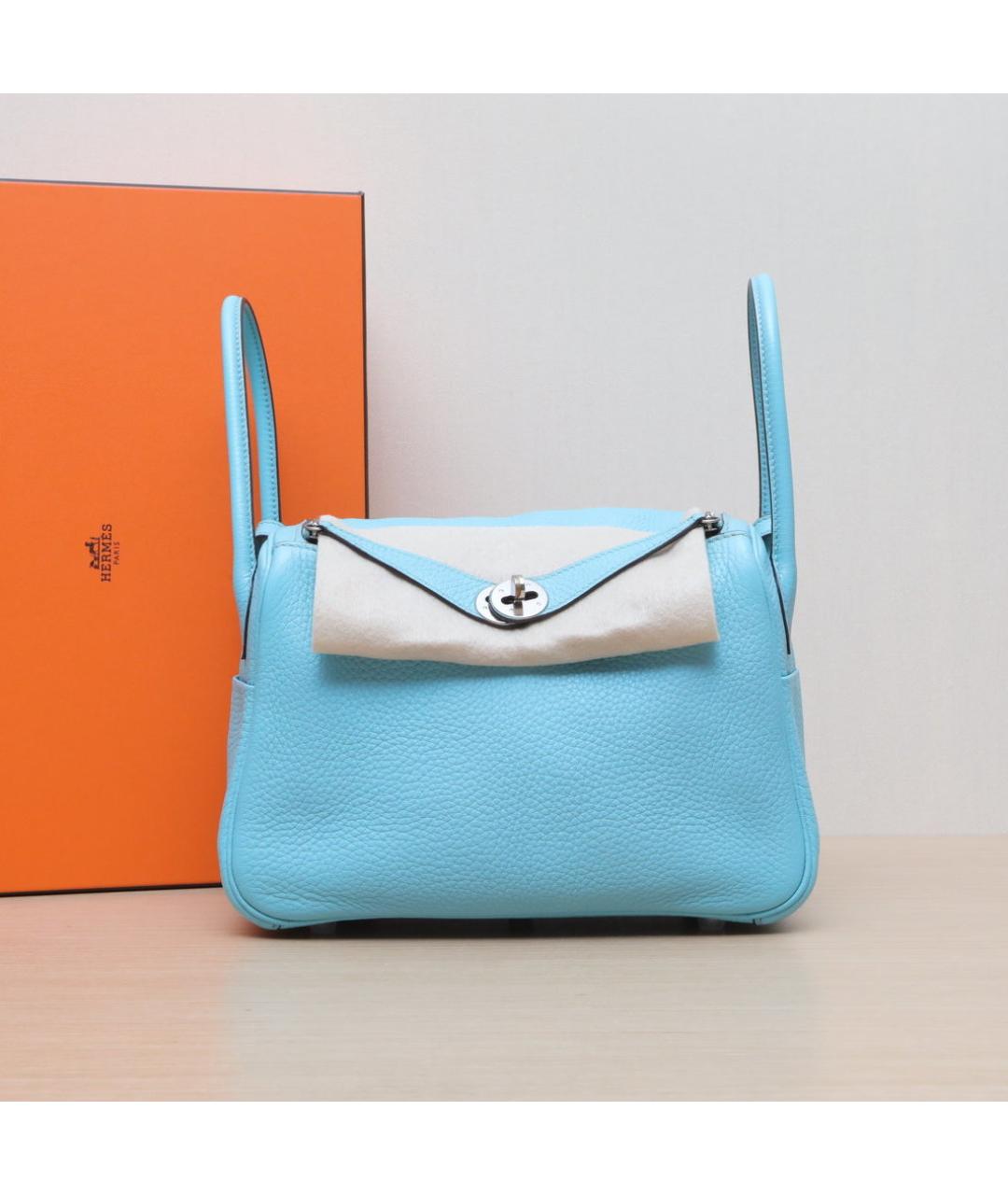 HERMES Голубая кожаная сумка через плечо, фото 2