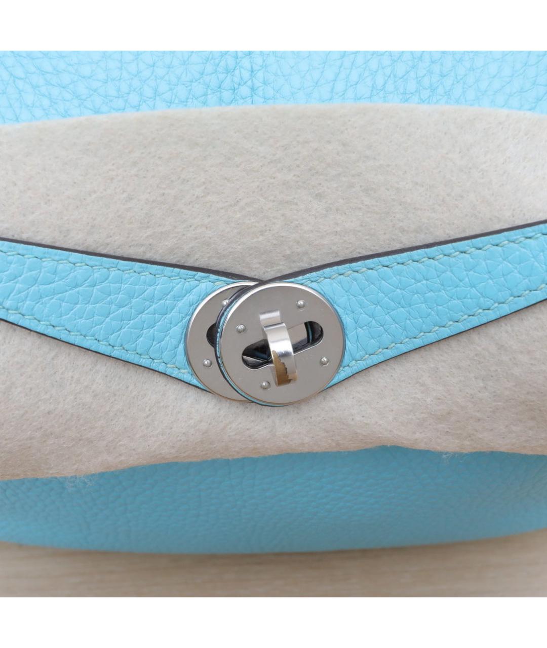 HERMES Голубая кожаная сумка через плечо, фото 8