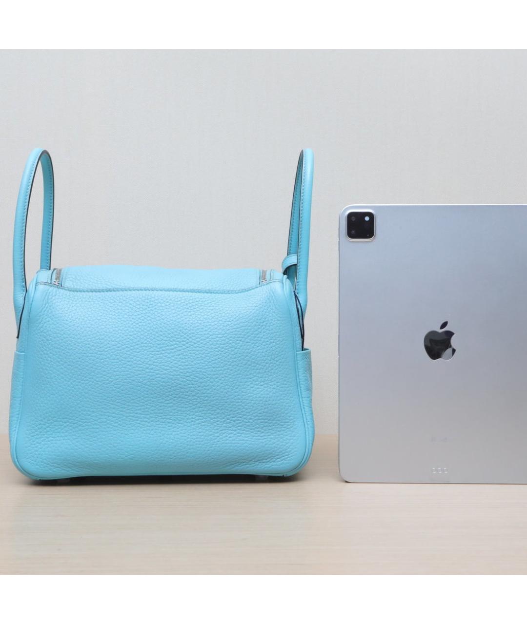 HERMES Голубая кожаная сумка через плечо, фото 7
