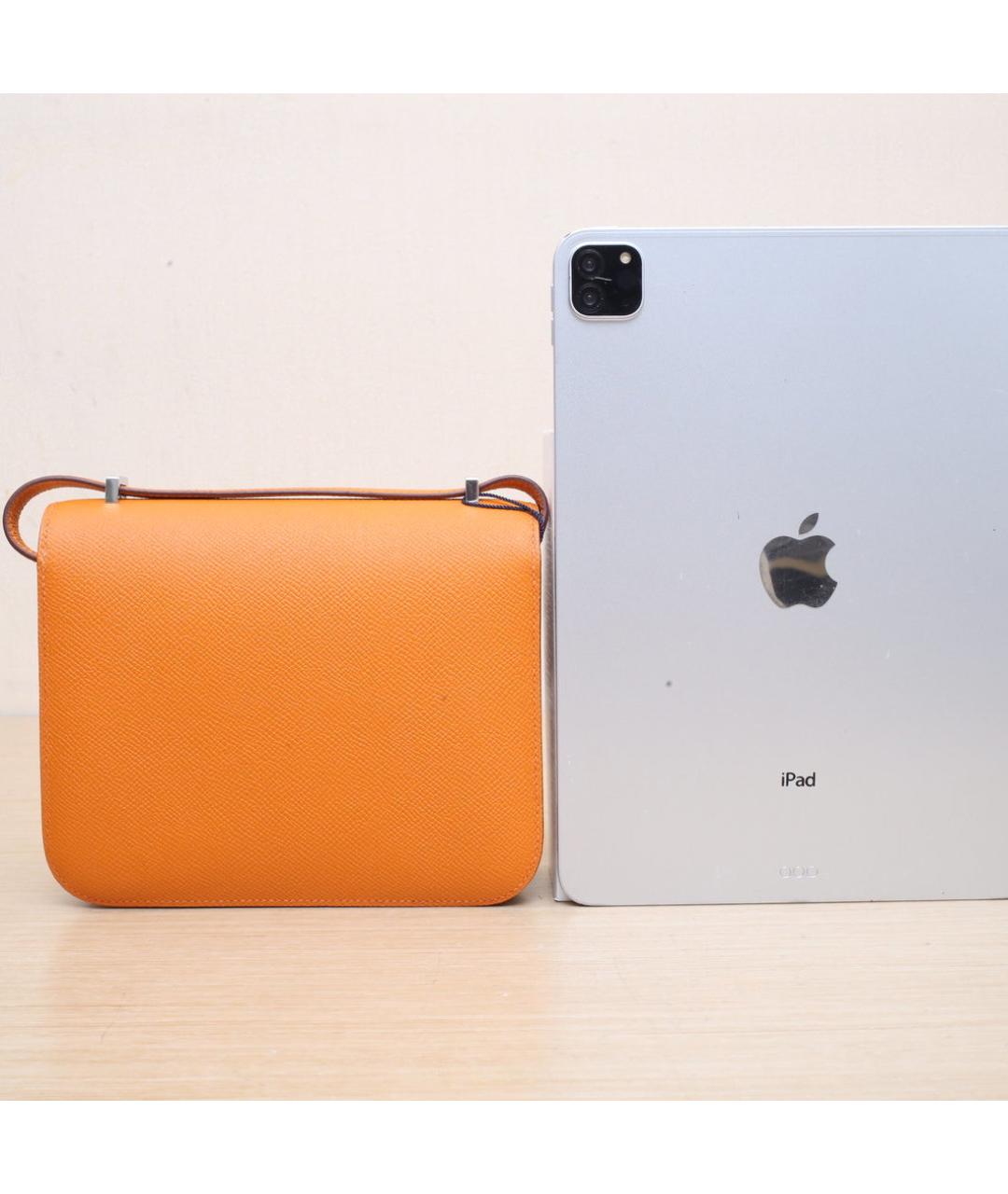 HERMES Оранжевая кожаная сумка через плечо, фото 7