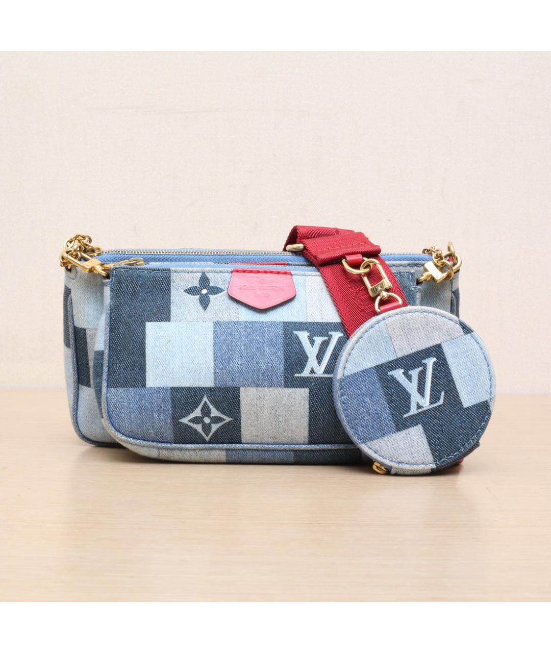 LOUIS VUITTON Синяя деним сумка через плечо, фото 3