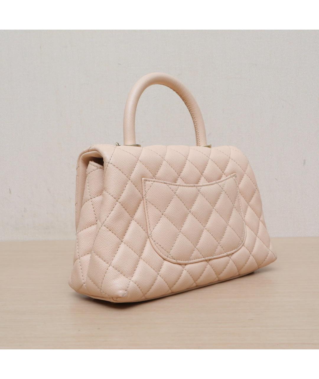 CHANEL Бежевая кожаная сумка через плечо, фото 6