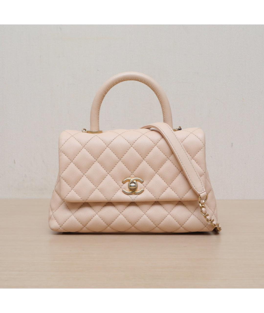 CHANEL Бежевая кожаная сумка через плечо, фото 3