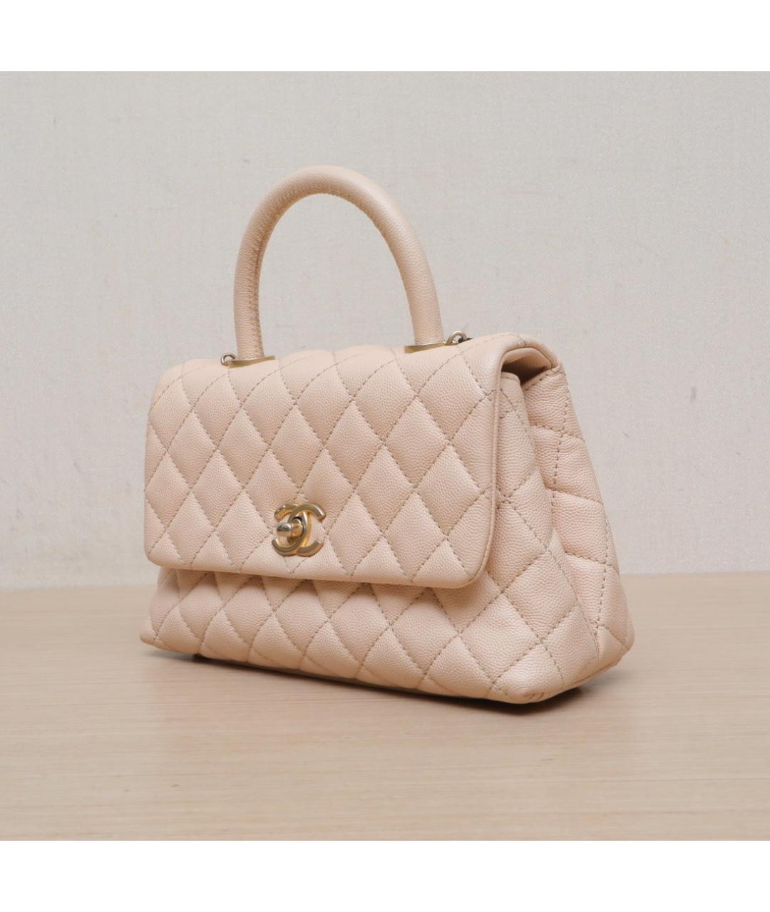 CHANEL Бежевая кожаная сумка через плечо, фото 4