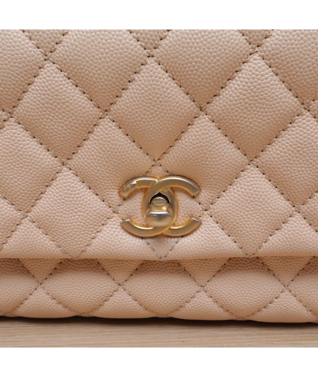 CHANEL Бежевая кожаная сумка через плечо, фото 8