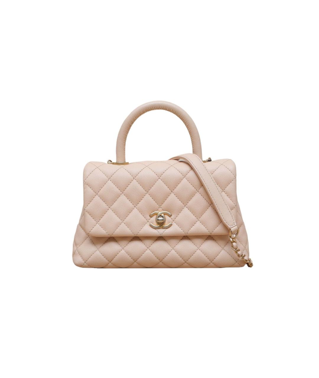 CHANEL Бежевая кожаная сумка через плечо, фото 1