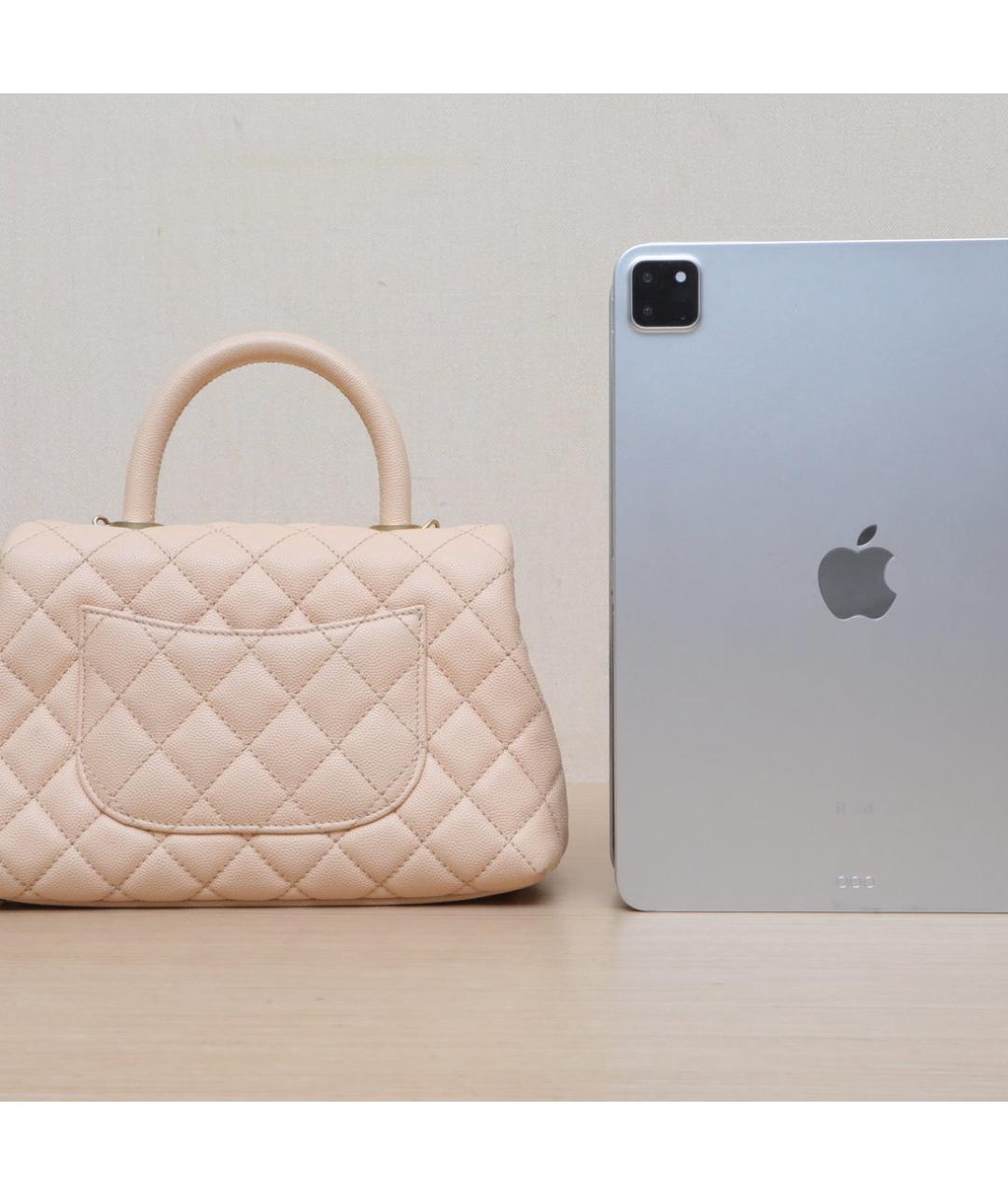 CHANEL Бежевая кожаная сумка через плечо, фото 7