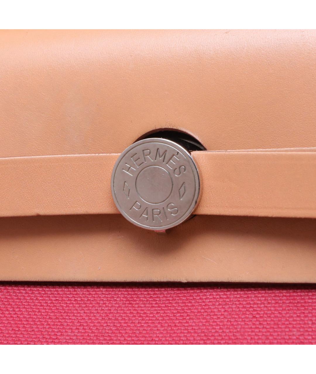 HERMES Красная тканевая сумка через плечо, фото 8