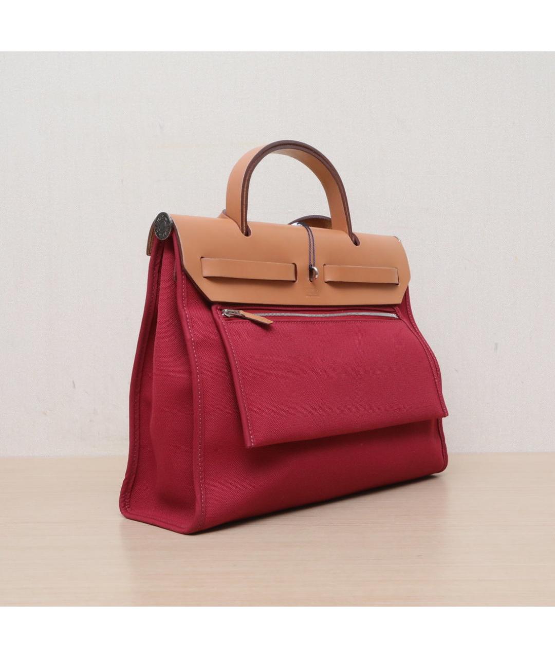 HERMES Красная тканевая сумка через плечо, фото 6