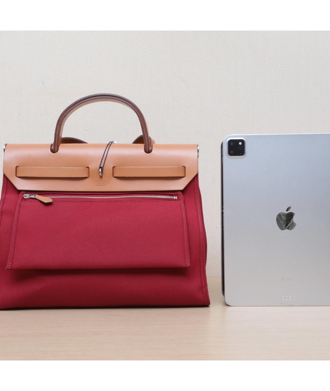 HERMES Красная тканевая сумка через плечо, фото 7