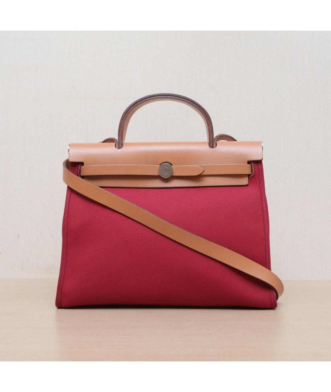 HERMES Красная тканевая сумка через плечо, фото 3