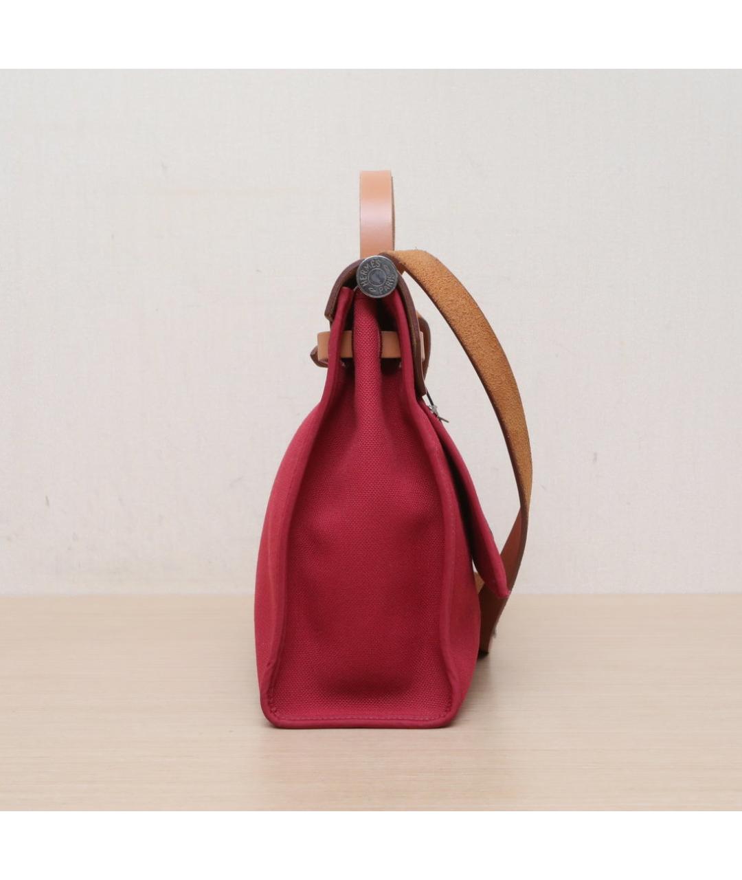 HERMES Красная тканевая сумка через плечо, фото 5