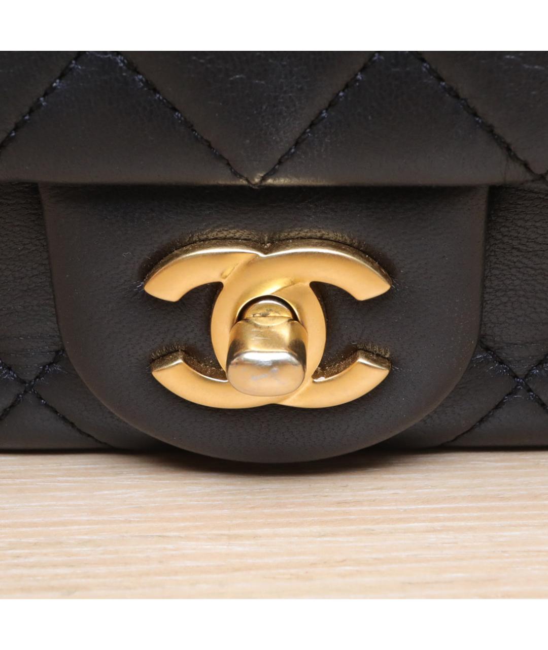 CHANEL Черная кожаная сумка через плечо, фото 8