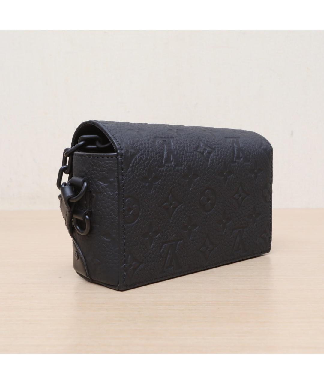 LOUIS VUITTON Черная кожаная сумка через плечо, фото 6