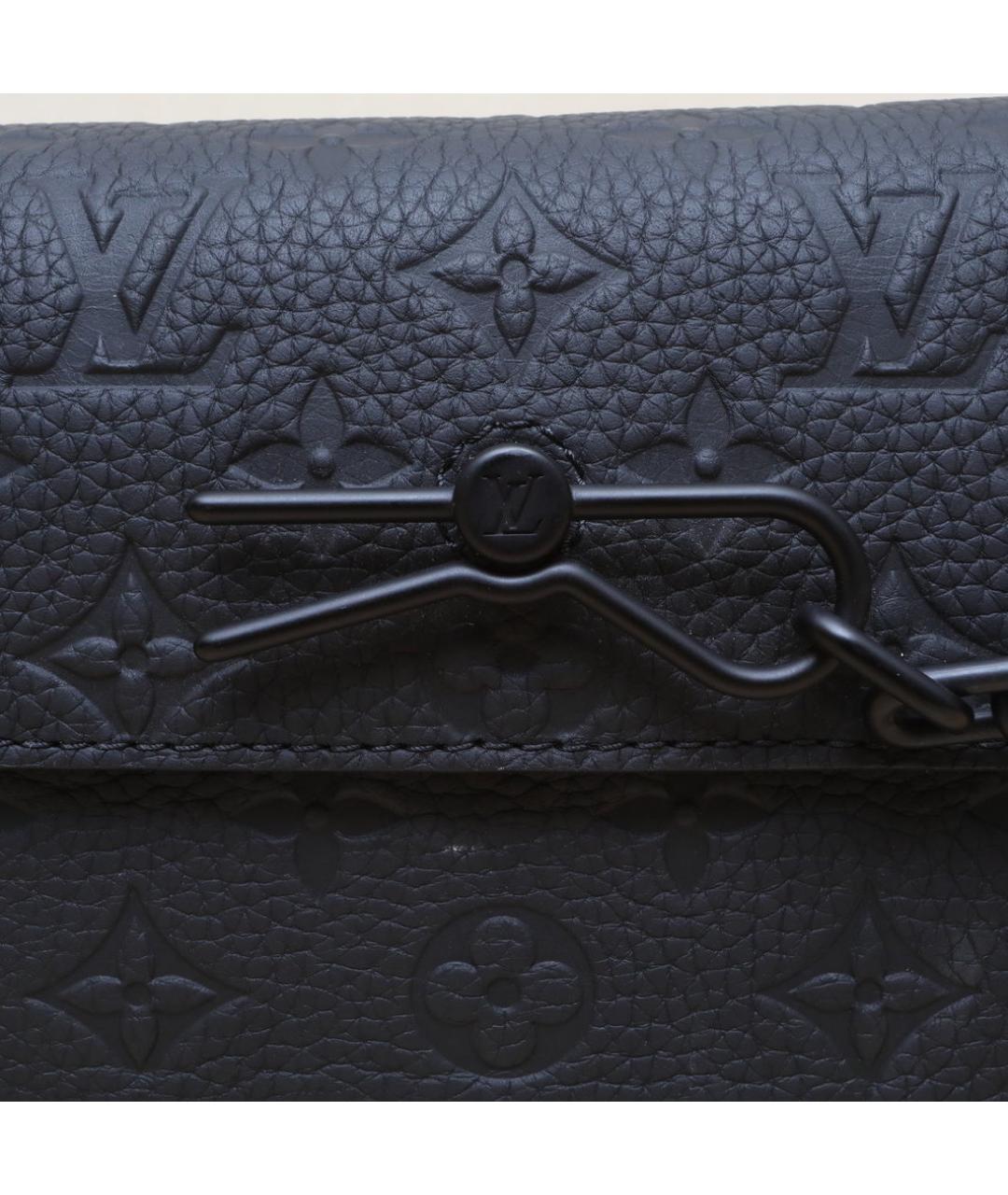 LOUIS VUITTON Черная кожаная сумка через плечо, фото 8