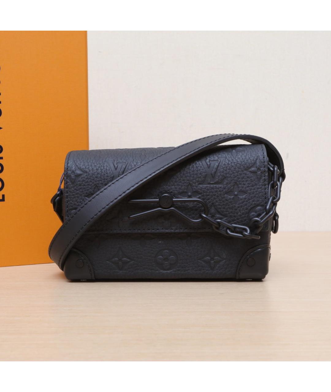 LOUIS VUITTON Черная кожаная сумка через плечо, фото 2