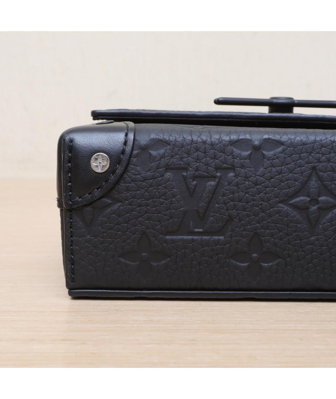 LOUIS VUITTON Черная кожаная сумка через плечо, фото 9