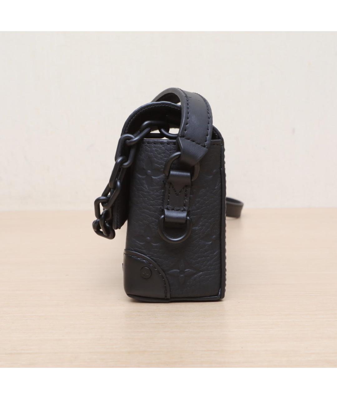 LOUIS VUITTON Черная кожаная сумка через плечо, фото 5