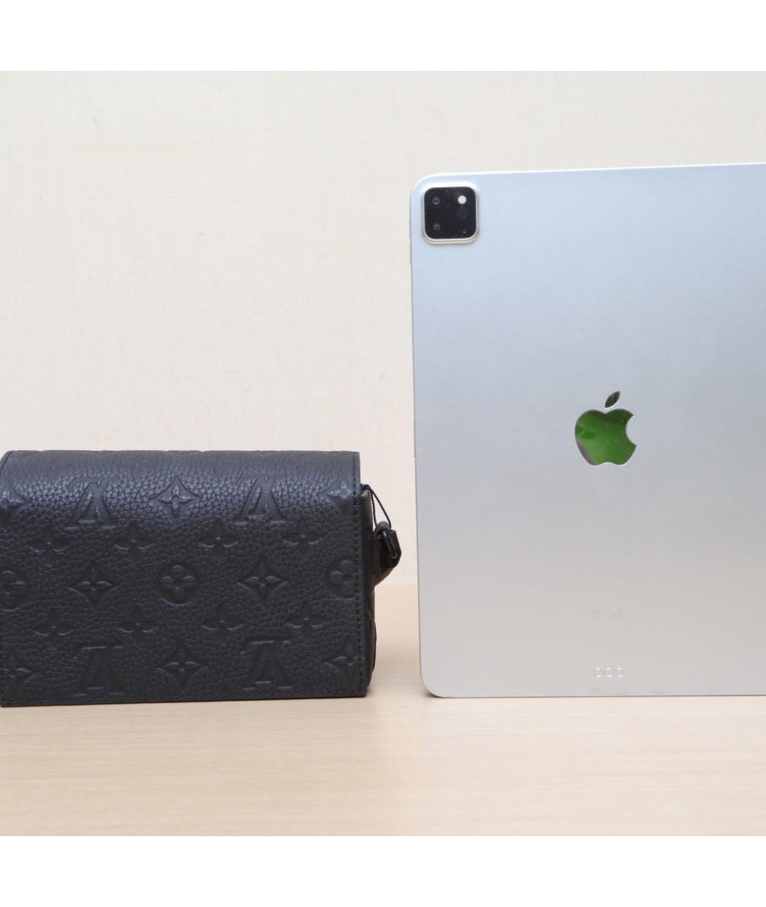 LOUIS VUITTON Черная кожаная сумка через плечо, фото 7